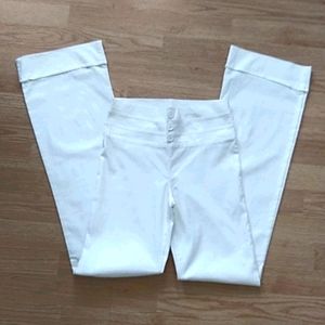 Seductions White Semi Flare Pants